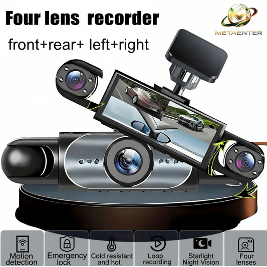 Four Lens Dash Cam - White Background