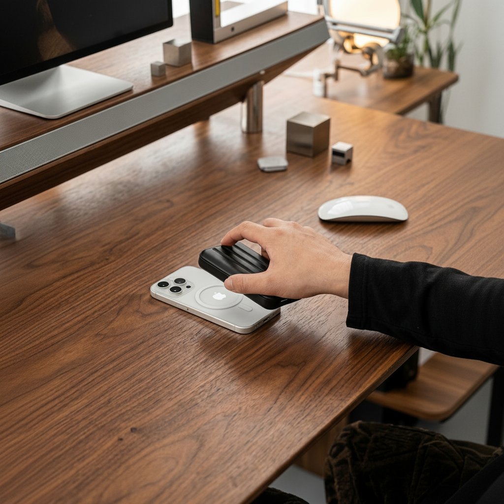 Hand clip charger on phone